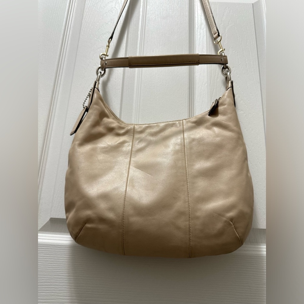 Coach Kristin F22306 Leather Hobo Shoulder Bag Detachable Crossbody in Cream - Picture 15 of 15